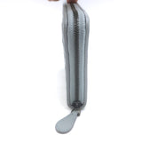 Bottega Veneta Intrecciato Zip Around Wallet Light Blue Leather