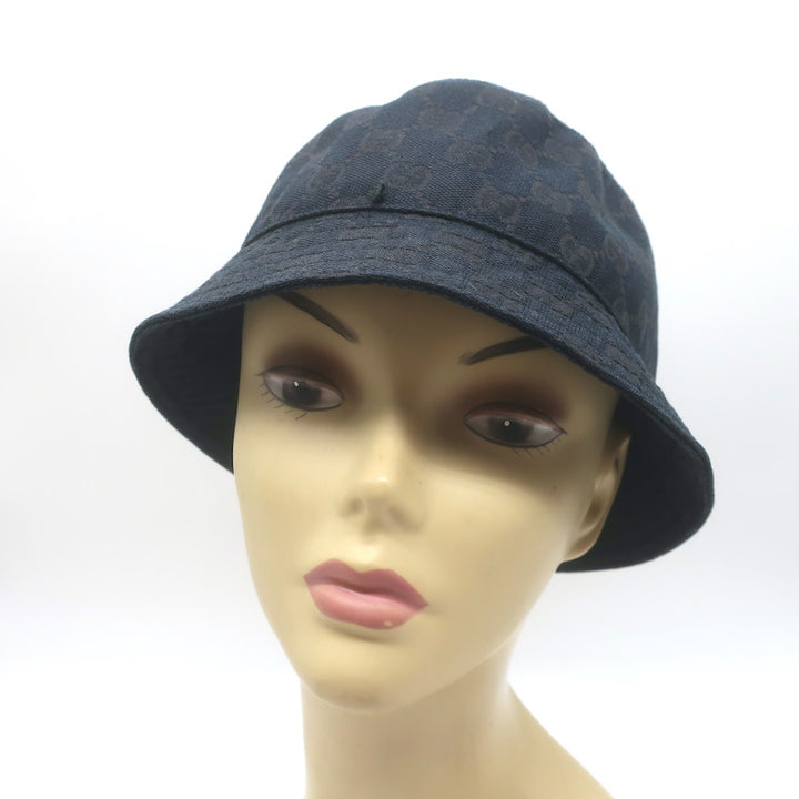 Gucci GG Monogram Canvas Bucket Hat Black Size Large