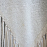 The Perfext Fringed Cashmere Poncho Sweater Cream One Size