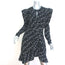 Jonathan Simkhai Star Print Puff Sleeve Wrap Dress Black Crepe Size 12