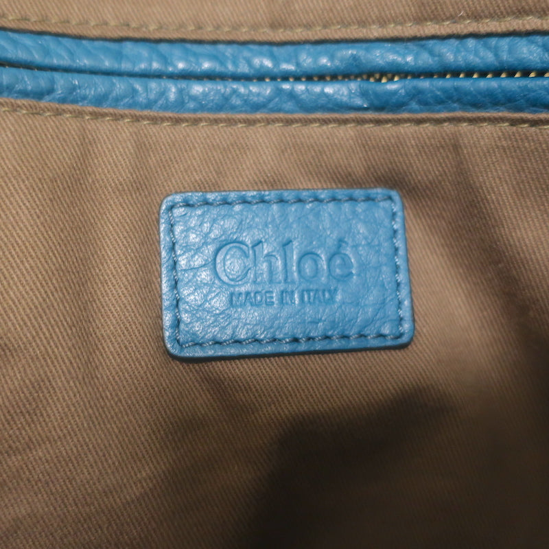 Chloe Marcie Large Shoulder Bag Laguna Blue Leather
