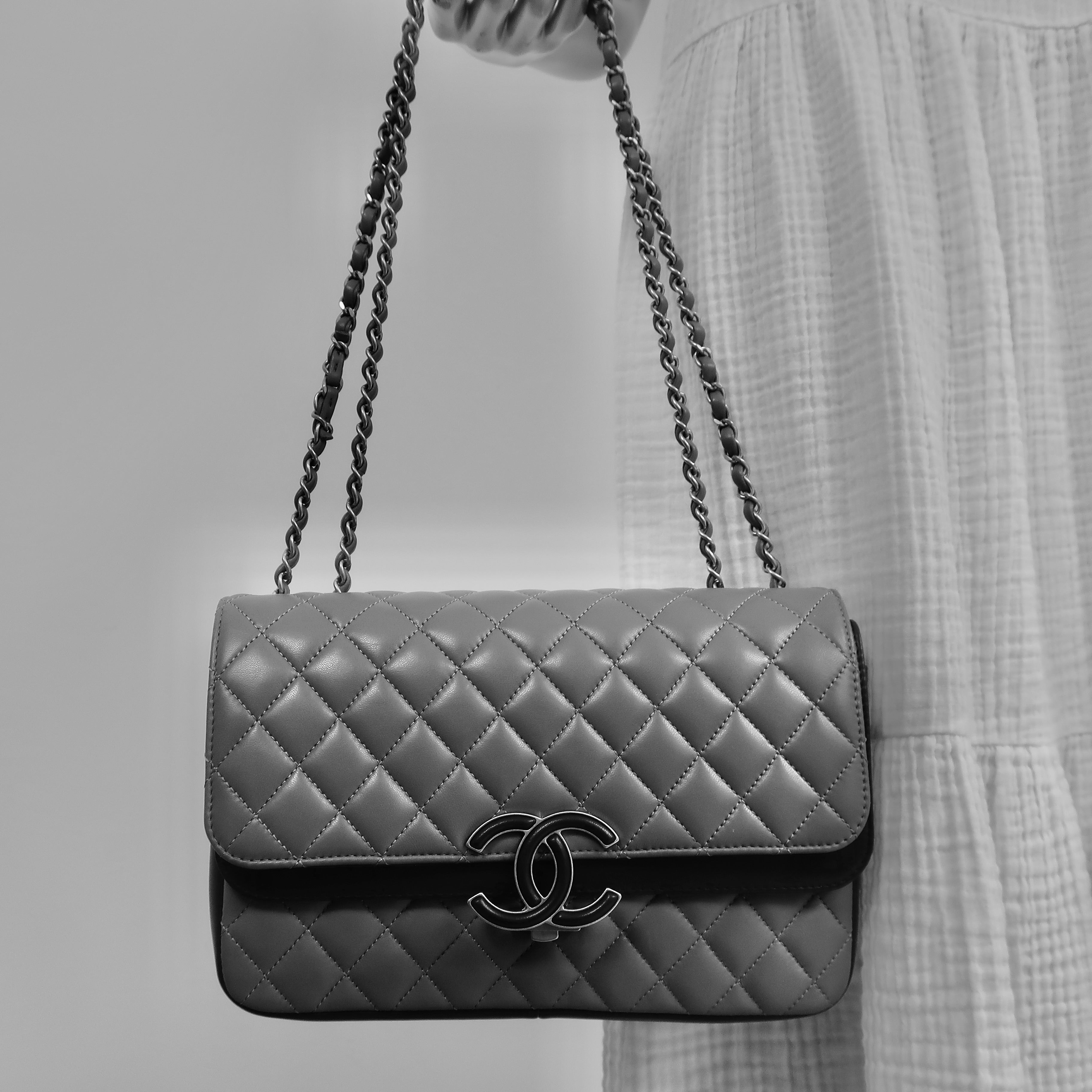 Chanel Two Tone Double Flap Bag