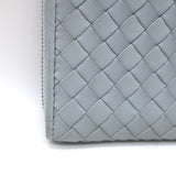 Bottega Veneta Intrecciato Zip Around Wallet Light Blue Leather