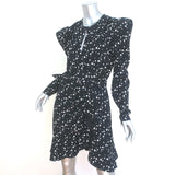 Jonathan Simkhai Star Print Puff Sleeve Wrap Dress Black Crepe Size 12