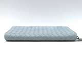 Bottega Veneta Intrecciato Zip Around Wallet Light Blue Leather