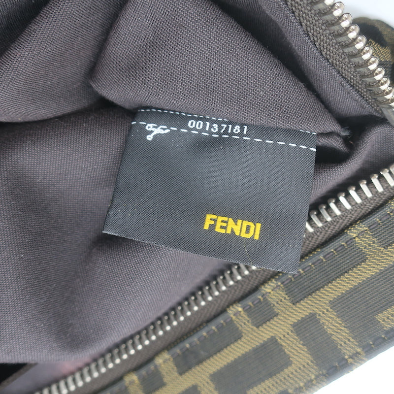 Fendi Zucca Fanny Pack Belt Bag Brown Canvas &amp; Leather