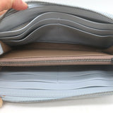 Bottega Veneta Intrecciato Zip Around Wallet Light Blue Leather