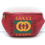 Gucci Retro Logo Large Fanny Pack Belt Bag Red Leather