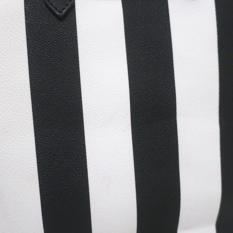 Givenchy Large Antigona Tote Black &amp; White Striped Coated Canvas Shoulder Bag