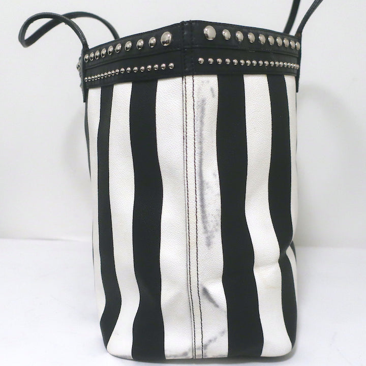 Givenchy Large Antigona Tote Black &amp; White Striped Coated Canvas Shoulder Bag
