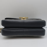 CHANEL TWO TONE DOUBLE FLAP BAG GRAY AND BLACK WITH LEATHER COVERED CC