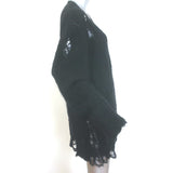 Mihara Yasuhiro Distressed Cable Knit Cardigan Black Mohair-Blend Size 38