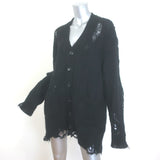 Mihara Yasuhiro Distressed Cable Knit Cardigan Black Mohair-Blend Size 38