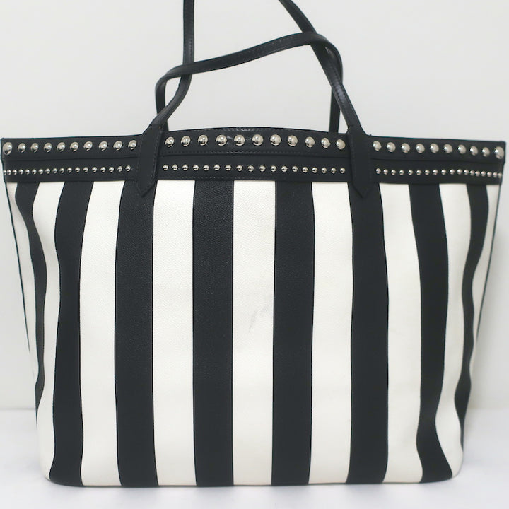 Givenchy Large Antigona Tote Black &amp; White Striped Coated Canvas Shoulder Bag