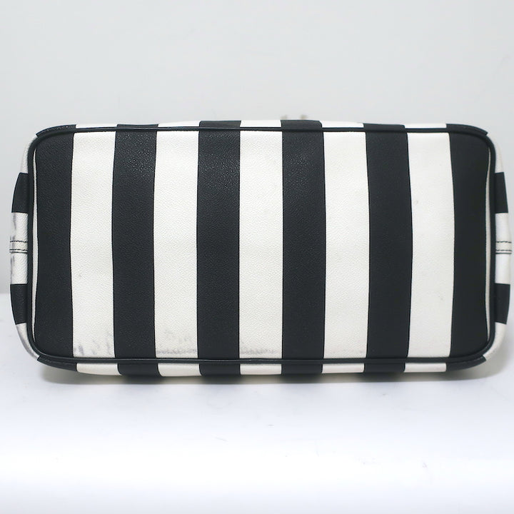 Givenchy Large Antigona Tote Black &amp; White Striped Coated Canvas Shoulder Bag