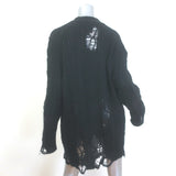 Mihara Yasuhiro Distressed Cable Knit Cardigan Black Mohair-Blend Size 38