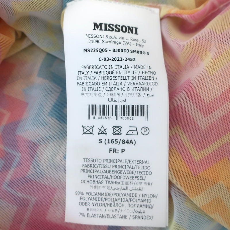 Missoni Cutout Zig Zag Striped Cover-Up Maxi Dress Multi Stretch Mesh Size Small