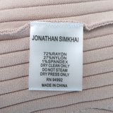 Jonathan Simkhai Zip-Front Peplum Cardigan Blush Ribbed Knit Size Medium