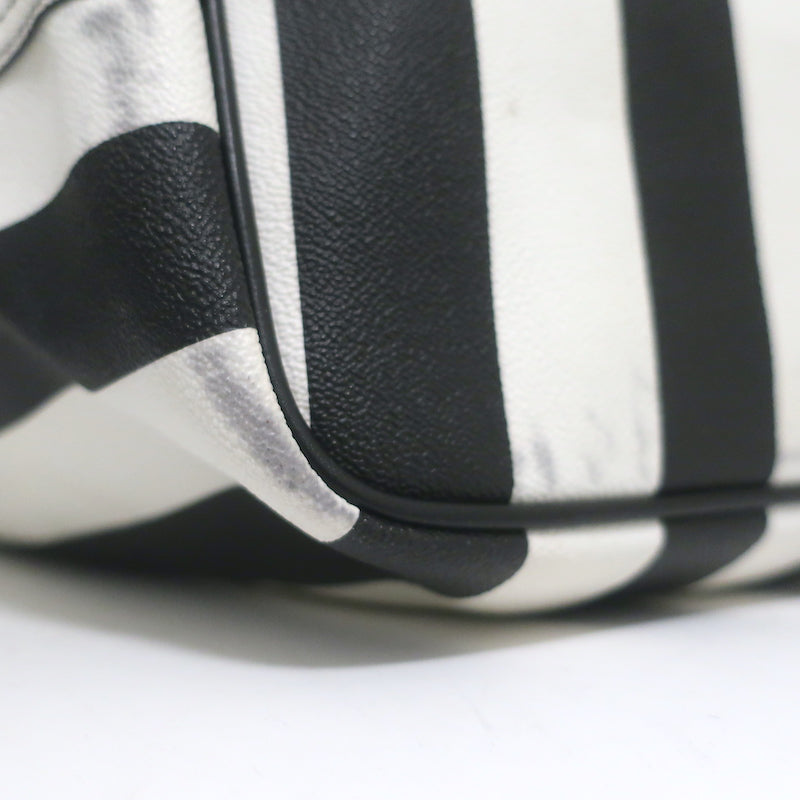Givenchy Large Antigona Tote Black &amp; White Striped Coated Canvas Shoulder Bag