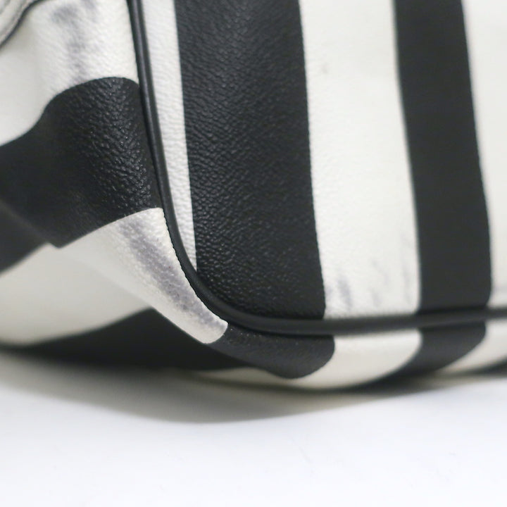 Givenchy Large Antigona Tote Black &amp; White Striped Coated Canvas Shoulder Bag