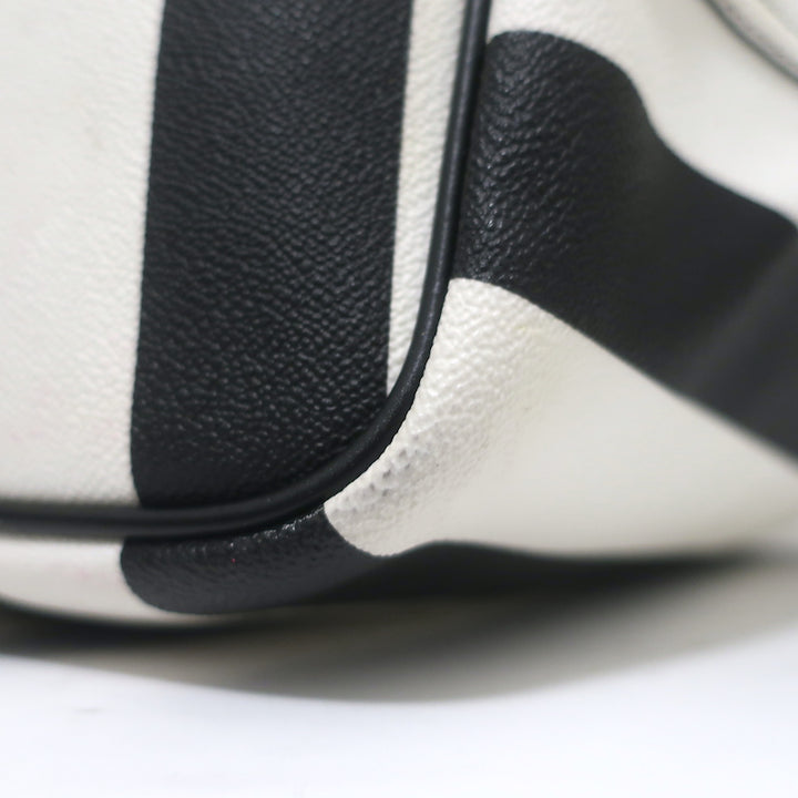 Givenchy Large Antigona Tote Black &amp; White Striped Coated Canvas Shoulder Bag