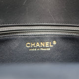 CHANEL TWO TONE DOUBLE FLAP BAG GRAY AND BLACK WITH LEATHER COVERED CC