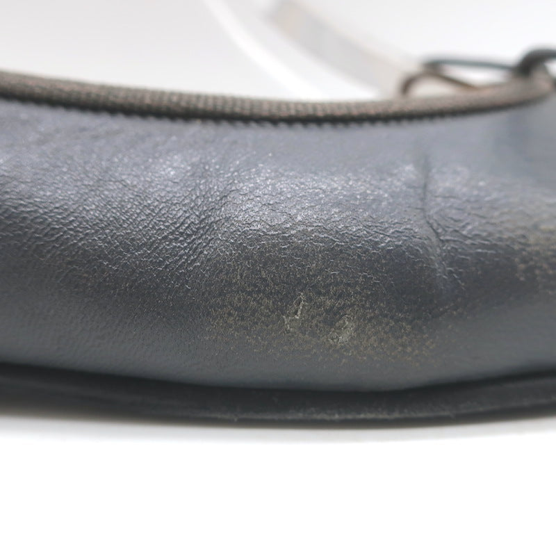 Chanel CC Cap Toe Ballet Flats Dark Gray Leather Size 36