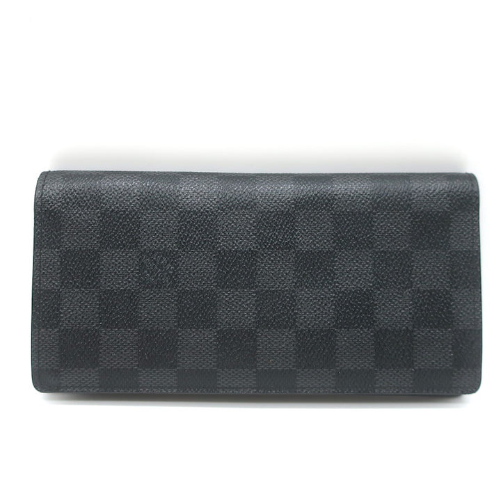 Louis Vuitton Damier Canvas Brazza Long Bi-Fold Wallet Black/Graphite
