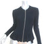 Jonathan Simkhai Zip-Front Peplum Cardigan Black Ribbed Knit Size Medium