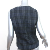 Vivienne Westwood Red Label Top Blue/Gray Checked Linen Size 44 Sleeveless Vest