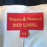 Vivienne Westwood Red Label Top Blue/Gray Checked Linen Size 44 Sleeveless Vest