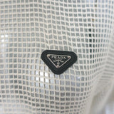 Prada Triangle Logo Mesh Maxi Dress Ivory Size 40