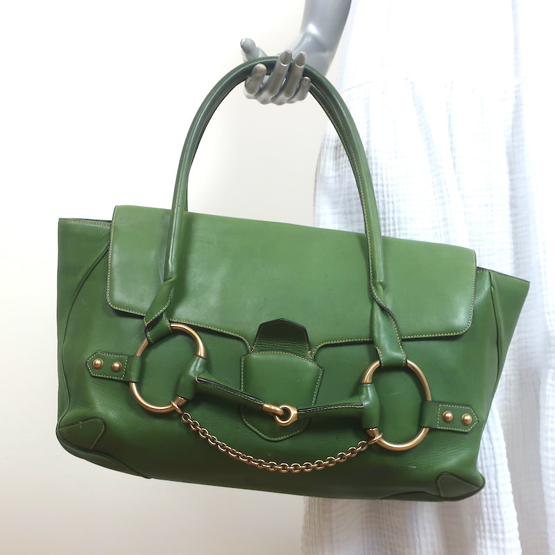 Wide studded 'Gucci' Web shoulder strap in green and red canvas