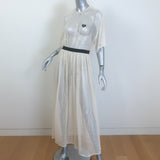 Prada Triangle Logo Mesh Maxi Dress Ivory Size 40