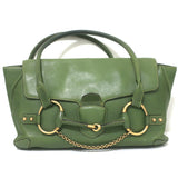 Gucci Tom Ford Large Horsebit Shoulder Bag Green Leather