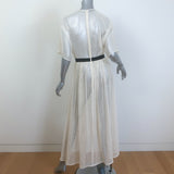 Prada Triangle Logo Mesh Maxi Dress Ivory Size 40