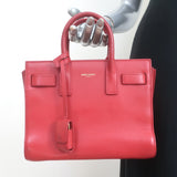 Saint Laurent Sac de Jour Nano Tote Red Leather Crossbody Bag