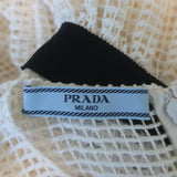 Prada Triangle Logo Mesh Maxi Dress Ivory Size 40