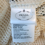 Prada Triangle Logo Mesh Maxi Dress Ivory Size 40