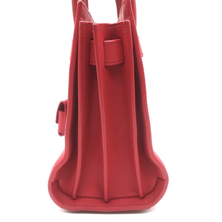 Saint Laurent Sac de Jour Nano Tote Red Leather Crossbody Bag