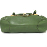 Gucci Tom Ford Large Horsebit Shoulder Bag Green Leather