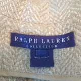 Ralph Lauren Collection Herringbone Blazer Jacket Beige Silk Size 10