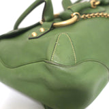 Gucci Tom Ford Large Horsebit Shoulder Bag Green Leather