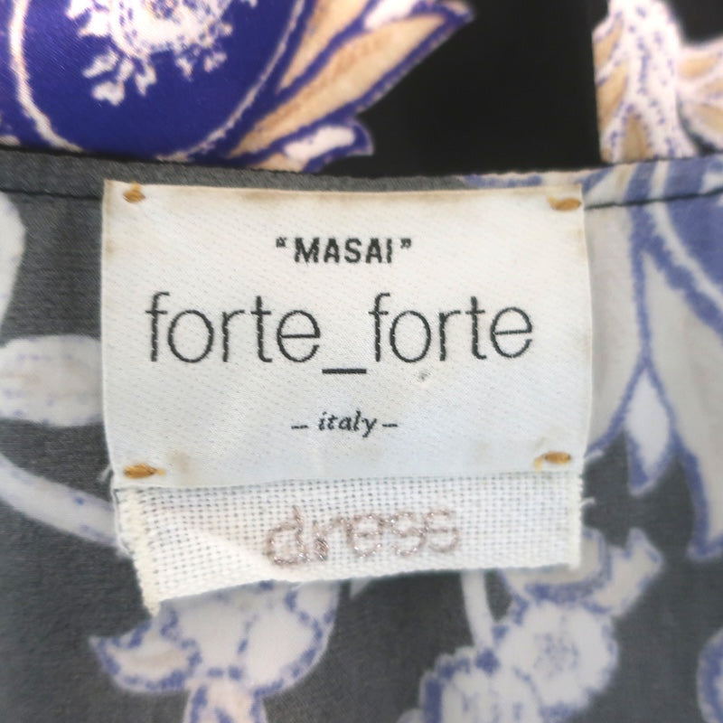 forte_forte Long Sleeve Maxi Wrap Dress Black Paisley Print Silk Satin Size 1