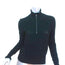 Veronica Beard Half-Zip Sweater Silvi Black Pointelle Knit Size Small
