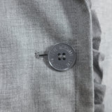 Love Moschino Ruffle-Trimmed Jacket Gray Cotton Size US 8 Longline Blazer