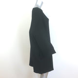 The Row Long Sleeve Shift Dress Black Stretch Crepe Size Extra Small/Small