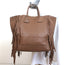 Prada Cervo Fringe Tote Brown Leather Large Bag