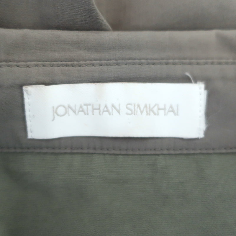 Jonathan Simkhai Cleo Mini Shirt Dress Eucalyptus Poplin Size Medium