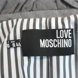 Love Moschino Ruffle-Trimmed Jacket Gray Cotton Size US 8 Longline Blazer